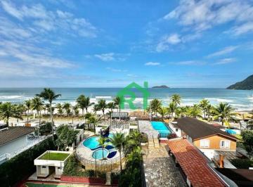 Vista Mar · Apartamento reformado, frente mar, vista mar, 3 dormitórios (3 suítes), 2 vagas, Tombo, Guarujá/SP.
