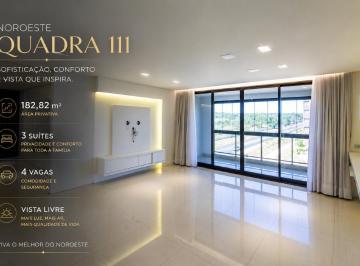 Apartamento · 183m² · 3 Quartos · 4 Vagas · Noroeste Quadra 111: 3 Suítes, 4 Vagas e Vista Permanente para o Parque (61) 9 9598-5200