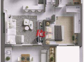 049e2494a38bebeb32fdaa668490c922157e261a · Apartamento com 1 dormitório à venda, 58 m² por R$ 815.000,00 - Ponta da Praia - Santos/SP