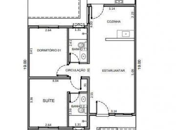 Planta 2 Quartos C 213 · Casas com 3 e 2 Dormitórios - Versalhes