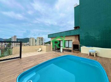 Terraço · Cobertura com 2 quartos (1 suíte), 2 vagas, lazer à venda em Jardim Astúrias, Guarujá