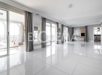 Foto 01 · Locação de apartamento semimobiliado de 350m² útil, nos Jardins, 3 suítes, 5 VAGAS, varanda com chu