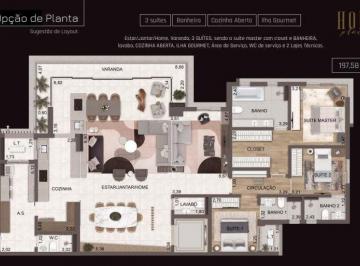Apartamento · 197m² · 3 Quartos · 2 Vagas · Apartamento Alto Padrão - Holt Place