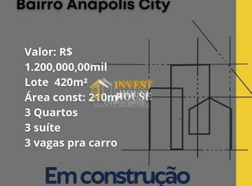 Casa · 210m² · 3 Quartos · 3 Vagas · Casa 3 suítes em Anápolis City, ANápolis/GO