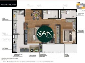 3c59f4d0a636f495ea5cb619a6e8627655b5fa3d · Apartamento com 2 dormitórios à venda, 64 m² por R$ 460.000,00 - Parque Industrial - São José dos Ca