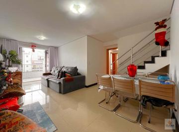 Sala de estar e jantar da cobertura duplex de 202 m² à venda no Castelo BH · Cobertura Duplex à Venda no Castelo BH | 202 m², 3 Quartos, 3 Vagas, Elevador e Terraço Gourmet