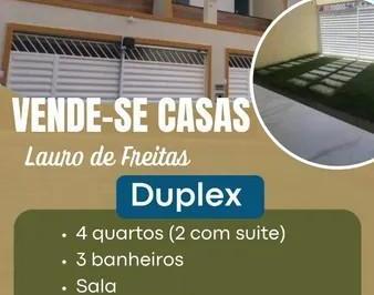 Casa de 4 quartos, Lauro de Freitas · Lauro de Freitas, Casa Duplex, Nova, Venda, 4/4, 2 suítes, 120m²