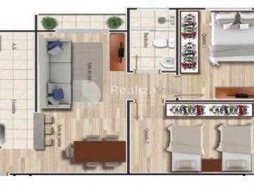 Apartamento · 52m² · 2 Quartos · 1 Vaga · Apartamento à venda em Taubaté, Jardim Paulista, com 2 quartos, com 52 m²