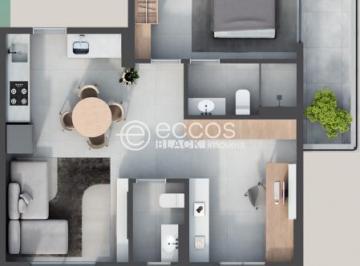 Apartamento · 66m² · 1 Quarto · 1 Vaga · Apartamento à venda, 1 quarto, 1 suíte, 1 vaga, Martins - Uberlândia/MG