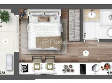 Apartamento · 28m² · 1 Quarto · Kitnet / JK / Studio, 1 dormitórios, 28 m², em Chácara Santo Antônio (Zona Sul)