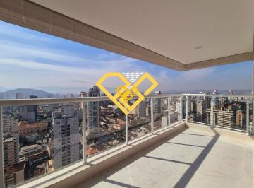 Varanda e vista · Apartamentoc com 3 dormitórios no bairro Gonzaga em Santos com 2 vagas