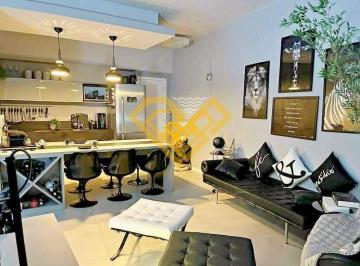 SALA · Studio Moderno com Vista para o Mar no Unlimited Ocean Front – Pompéia – Santos/SP
