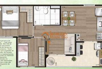 Apartamento · 43m² · 2 Quartos · 1 Vaga · Apartamento em Vila Antonieta, Guarulhos/SP de 43m² 2 quartos à venda por R$ 382.400,00