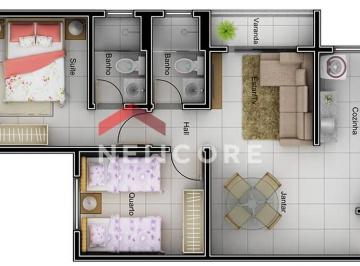 Apartamento · 52m² · 2 Quartos · 1 Vaga · Apartamento em  Rua Oscar Bernardes da Costa - Luizote de Freitas - Uberlândia/MG