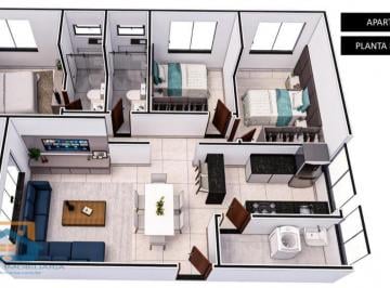 Apartamento · 80m² · 3 Quartos · 1 Vaga · Apartamento de 3 quartos e 1 vaga de garagem no Residencial Bethania