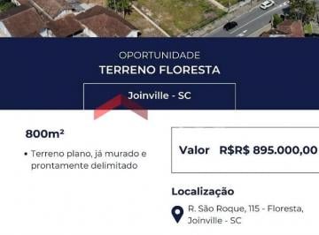 Terreno · 75m² · Lote em  Rua São Roque - Floresta - Joinville/SC