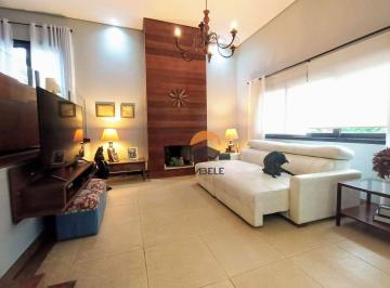 estar, lareira e TV · Casa - 3 Suítes - Condominio Golf Village - Granja Viana - SP