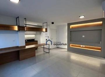 Sala integrada · Apartamento com 1 dormitório para alugar, 48 m² por R$ 4.339,81/mês - Jardim Aquarius - São José dos