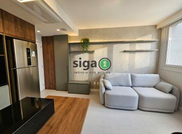 Apartamento · 38m² · 1 Quarto · 1 Vaga · Apartamento para locação 38m² com vaga todo mobiliado localizado na Chácara Santo Antônio, São Paulo