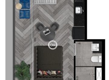 Planta 01 - 1  dorm 24m² - studio · Cobertura Duplex em Vila Olímpia - São Paulo SP