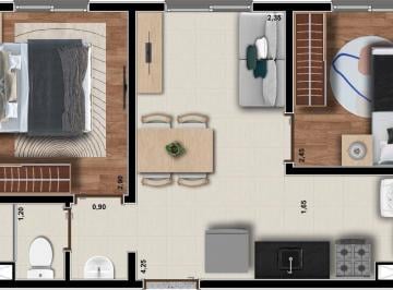 Planta 01 - 2 dorm 33,50m² · Garden em Vila Andrade - São Paulo SP