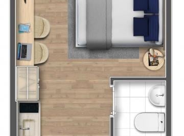 Planta 01 - 1 dorm 18,25m² · Studio à venda no Brooklin Paulista, São Paulo | 21,1m²