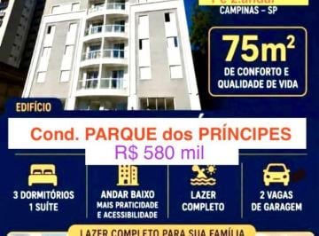 Apartamento de 3 quartos, Campinas · Apartamento à venda 3 quartos 2 GARAGENS Jd. MANSÕES STO. ANTÔNIO , novo, sac, 1/2andar 580mil