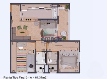 Apartamento · 61m² · 2 Quartos · Condominio Ana Laura - Jacareí