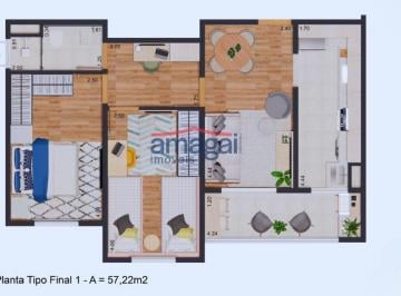 Apartamento · 57m² · 2 Quartos · Condominio Ana Laura - Jacareí