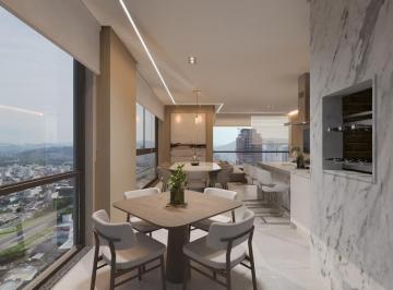 Perspectiva do living com área de refeições (imagem ilustrativa) · Cobertura na Planta com 347m² e 5 Suítes , Sofisticação, Amplitude e L