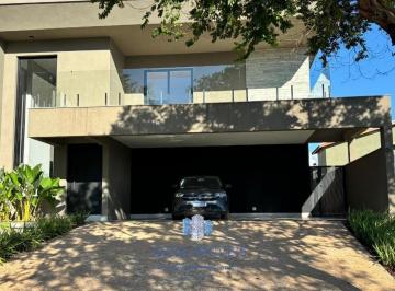 Fachada Moderna · Casa de Luxo em Condomínio à Venda em Ribeirão Preto-SP 4 Quartos, 4 Suítes, 3 Salas, 6 Banheiros