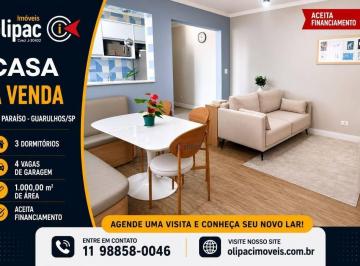 6898af3f5854fde7163ab72f3fa9338f4566f1cd · Casa com 3 dormitórios à venda por R$ 1.000.000,00 - Jardim Paraíso - Guarulhos/SP