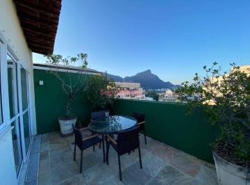 1 - Terraço e vista Cristo · Cobertura duplex a venda de 3 quartos com suíte máster na Gávea Manuel Ferreira frente sol manhã ind