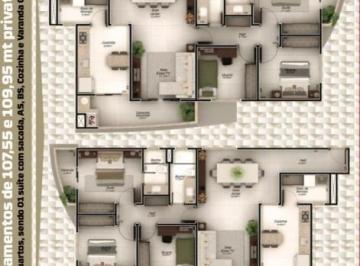 Apartamento · 109m² · 3 Quartos · 2 Vagas · Apartamento com 3 quartos à venda no Bairro Tibery - Uberlândia/MG