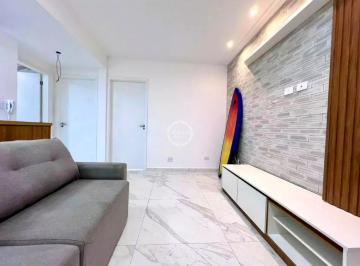 Foto 01 · Impecável apartamento totalmente reformado à venda na Pompéia, Santos-SP: 1 quarto, 2 salas, 1 banhe
