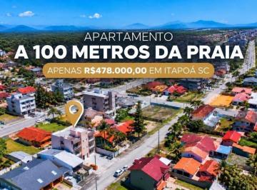 Apartamento · 70m² · 2 Quartos · 1 Vaga · Apartamento a 100 metros da praia em Itapoá-SC, por R$478.000,00!
