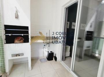 Foto 14 · Apartamento 2 dormitórios 2 banheiros a venda na Praia Grande, Ubatuba, SP **Sacada gourmet, mobilia