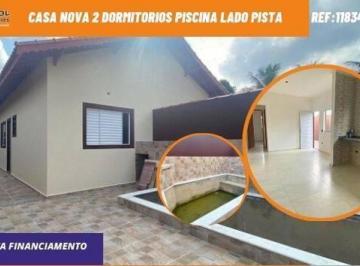 Casa de 2 quartos, Mongaguá · 11834 - CASA NOVA 2 DORMITORIOS PISCINA LADO PISTA FINANCIAMENTO ITANHAEM