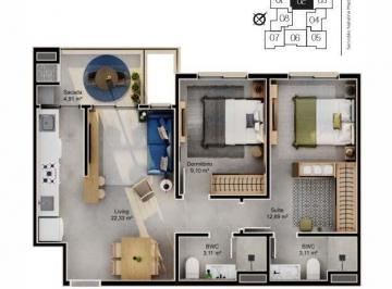 Apartamento · 62m² · 2 Quartos · 1 Vaga · Apartamento em Saco Grande, Florianópolis/SC de 62m² 2 quartos à venda por R$ 1.104.000,00