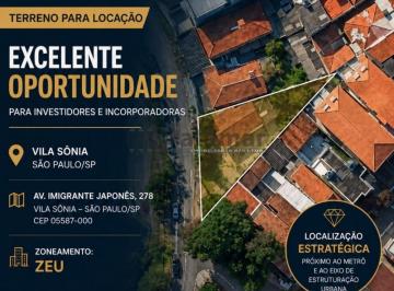 Terreno · 413m² · Oportunidade de terreno com 413 metros ao lado do metrô Vila Sonia!