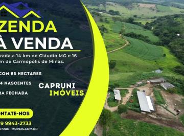 Rural · 85000m² · 3 Quartos · Fazenda à venda,85 hectares no povoado do Frazão, Cláudio, MG