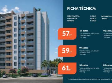 Apartamento · 61m² · 2 Quartos · 1 Vaga · Imoveis - no Jardim Torres São José