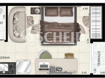 Apartamento · 28m² · 1 Quarto · Apto Studio 28m² 1 quarto e banheiro! No Campo Grande!