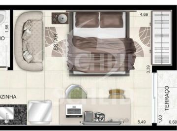 Apartamento · 28m² · 1 Quarto · Apto Studio 28m² 1 quarto e banheiro! No Campo Grande!