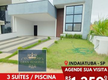 Casa · 177m² · 3 Quartos · 4 Vagas · Casa A Nova Com 3 Suítes E Piscina - Gran Reserve - Indaiatuba - SP!