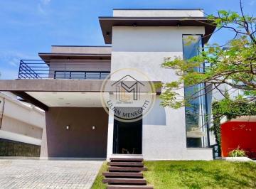 Foto 01 · Condomínio Ibi Aram I, 202m², sobrado moderno com pé direito duplo, suíte com varanda e área gourmet