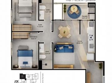 Apartamento · 65m² · 2 Quartos · 1 Vaga · Jardim Cacupé Residence - Apartamento à venda no bairro Cacupé - Florianópolis/SC