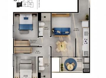 Apartamento · 63m² · 2 Quartos · 1 Vaga · Jardim Cacupé Residence - Apartamento à venda no bairro Cacupé - Florianópolis/SC