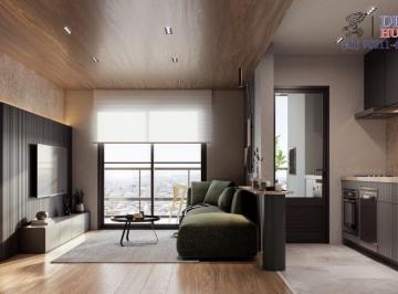 living. · Apartamento de 61m² no bairro Centro, com 2 quartos (1 suíte), 2 banheiros e 1 vaga de garagem