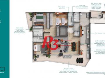 99ee7c66ab21cf1a2a6698ae1a701b0965d008b2 · Apartamento com 3 suítes de frente para a praia do Gonzaga à venda, 224 m² por R$ 3.570.000 - Santos